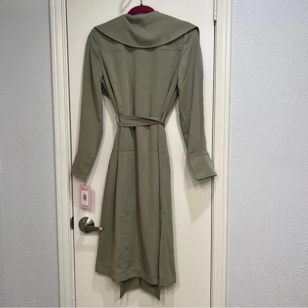 Avec Les Filles  Belted Drape Trench Coat - Image 9