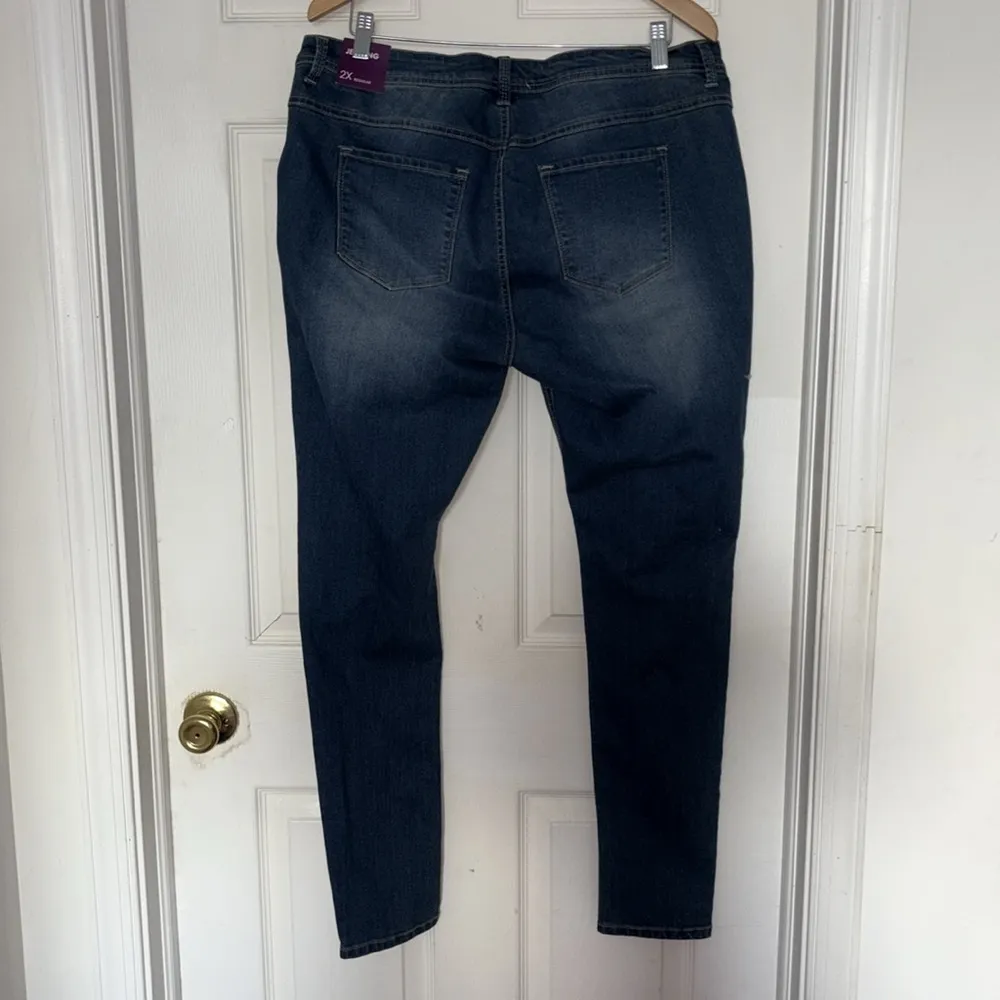 Wet Seal Blue Asphalt Distressed Jeans Size 2X - Image 2