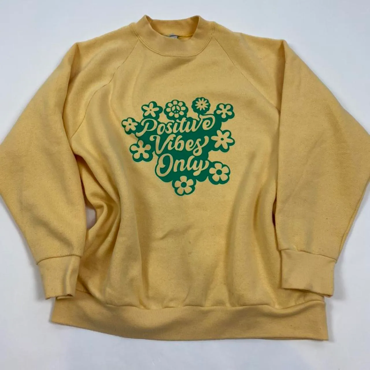 Custom Positive Vibes Only Crewneck Vintage Reworked Top Size L - Image 4
