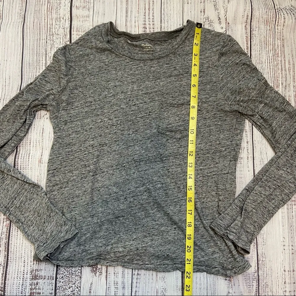 Madewell Heather Gray Long Sleeve Tee Shirt.  Size Medium. EUC - Image 2