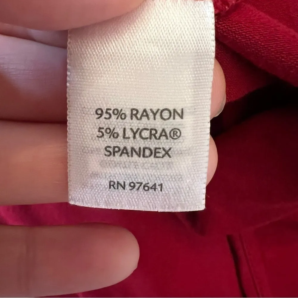 J Jill Wearever Red Sleeveless Top L & Midi Skirt Set Size S Stretch Two Piece Size L - Image 10