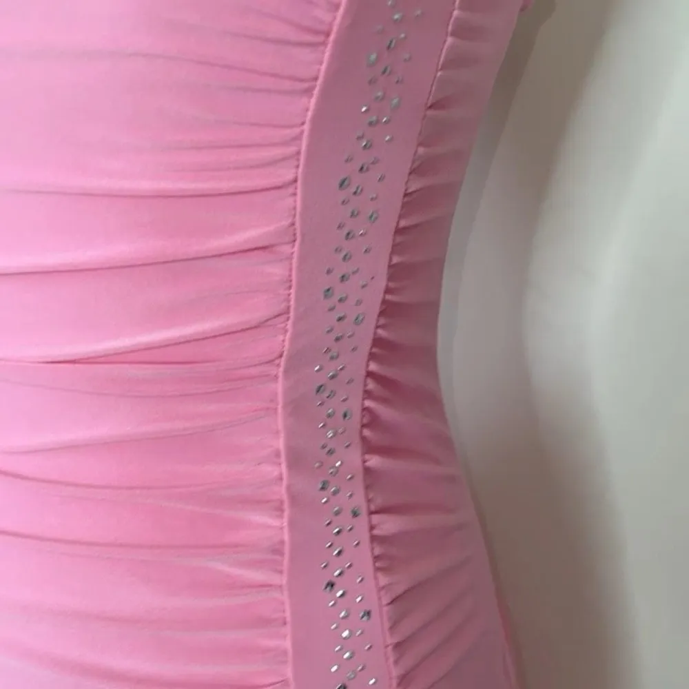 Vintage 90s Tube Top Strapless Dress Pink Size XS - Image 6
