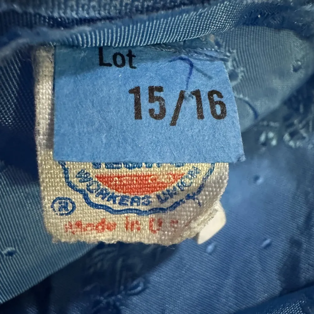 Vintage 70s Prairie Dress Blue Puff Sleeve‎ Floral ILGWU Union Made Size M - Image 3