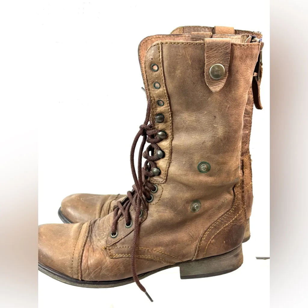 Steve Madden 10 CHEVIE Hipster Leather Lace Up Southwest Pattern Lined Shoes - Image 14