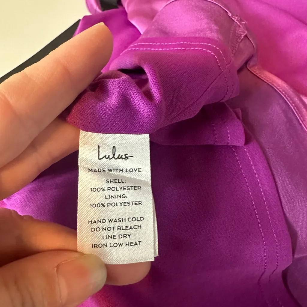 Lulus Women’s Chic Allure Purple Satin Lace-Up Mini Slip Dress Size Small NWT - Image 8