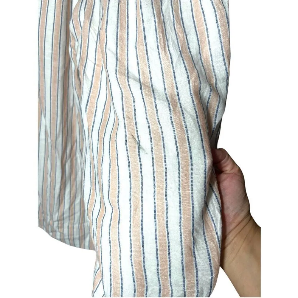 American Eagle High Waisted Side Button‎ Linen Blend Cropped Pants Size S - Image 8