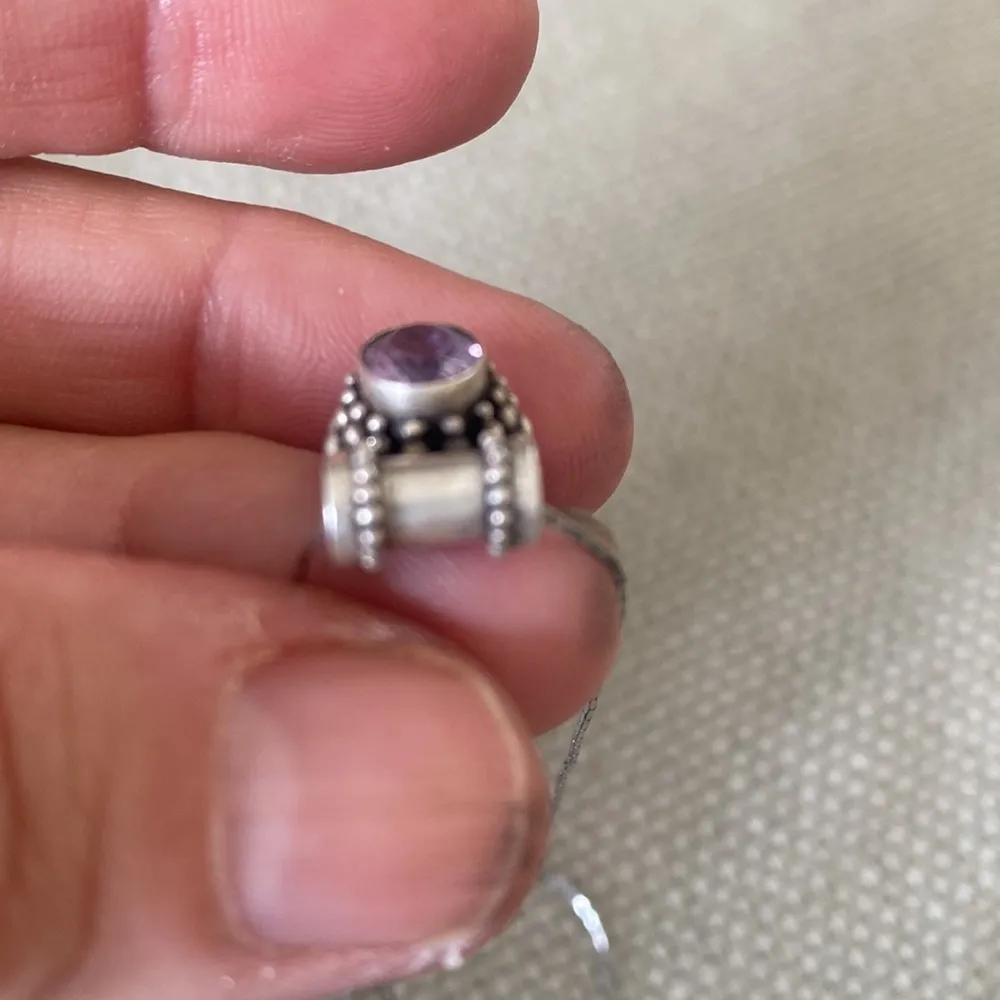 Vintage sterling silver purple gem stone necklace - Image 8