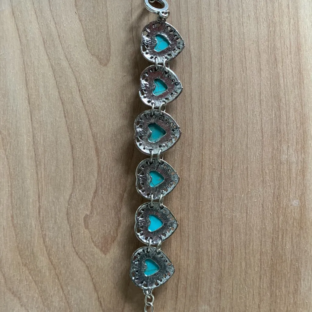 Turquoise Heart Bracelets Blue - Image 3