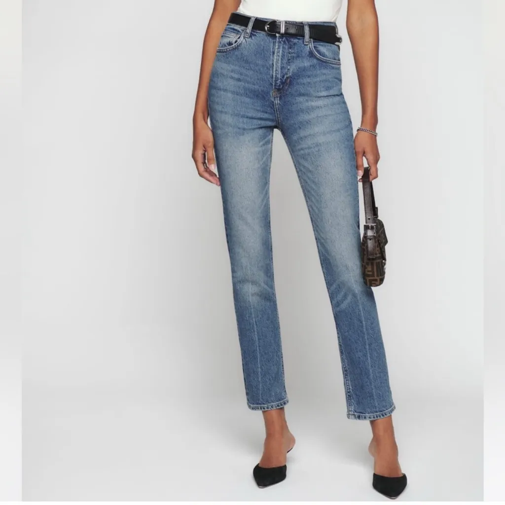 New! Reformation Liza Ultra High Rise Straight Jeans in‎ Malta sz 27 $168 - Image 3