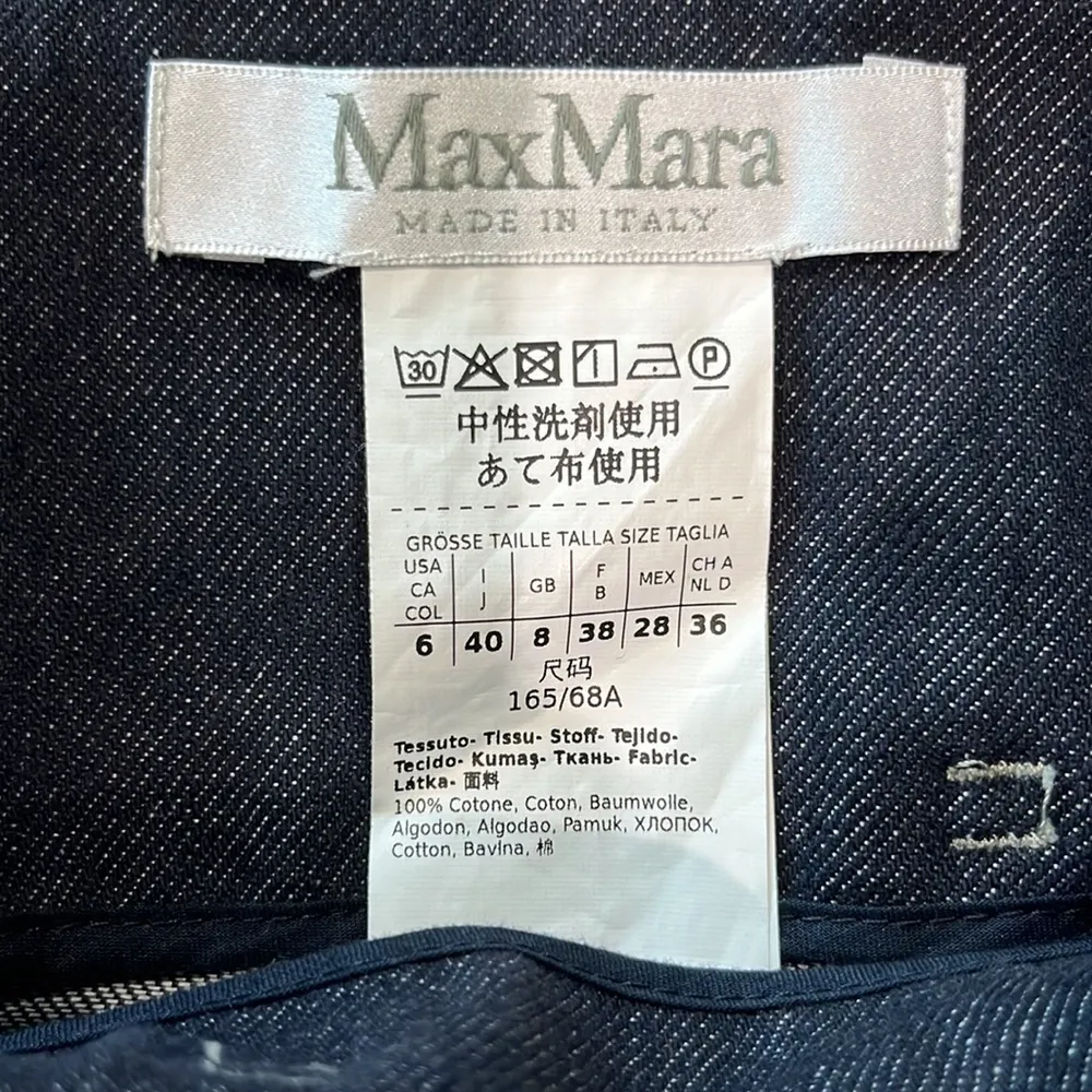MaxMara Blue Vivetta Italy Wide Pocket Denim Mini Skirt Sz 6 - Image 5