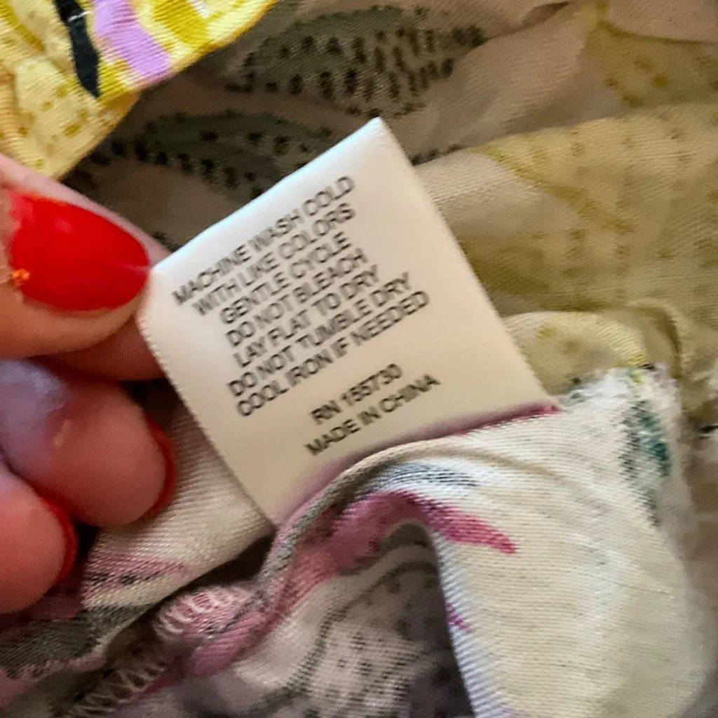 Jane + Delancey Womens Tropical Print Elastic Waist Wide Leg Pants Size L resort Purple Size L - Image 3