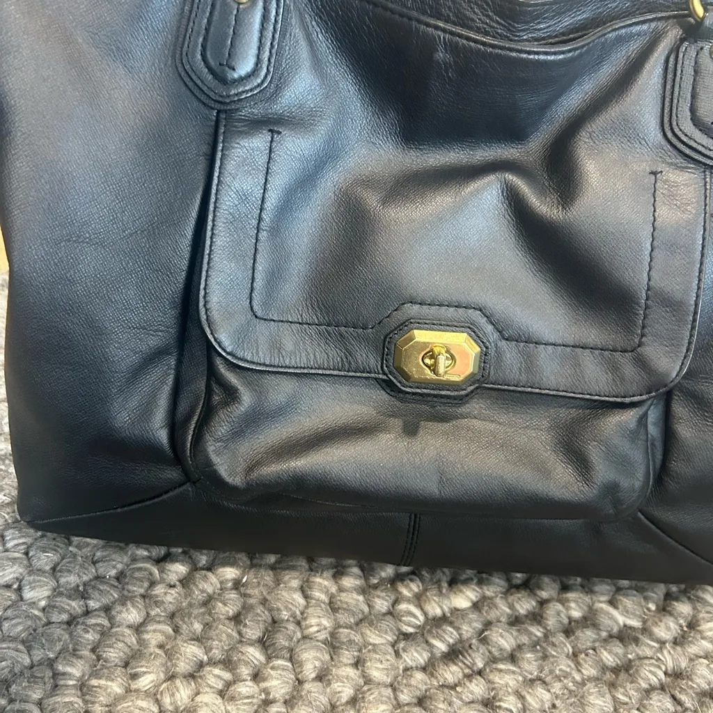 Coach Campbell Black Leather Satchel Bag G1320- F24845 - Image 4