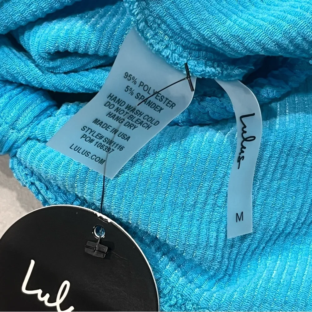 NEW Lulu’s Teal Blue Bless Your Sol Bikini Top Size M - Image 8