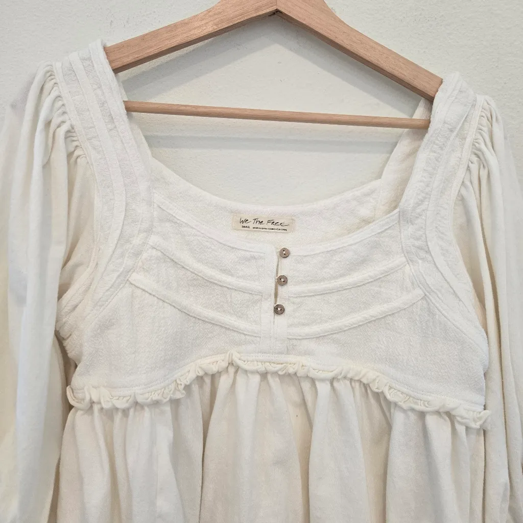 Free People  Shelly Boho Cottagecore Top Size Small - Image 5