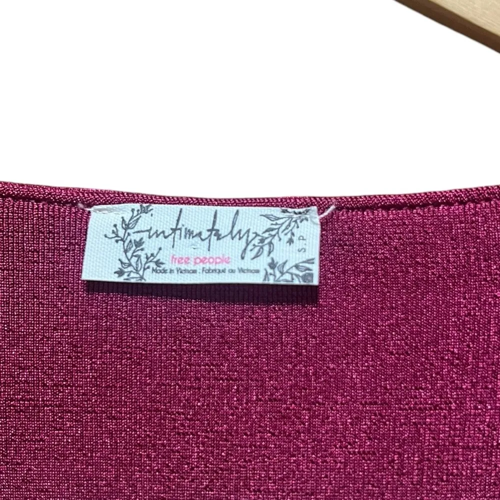 Free People intimately Dark Rhubarb Turnt Bodysuit Size Small - Image 6