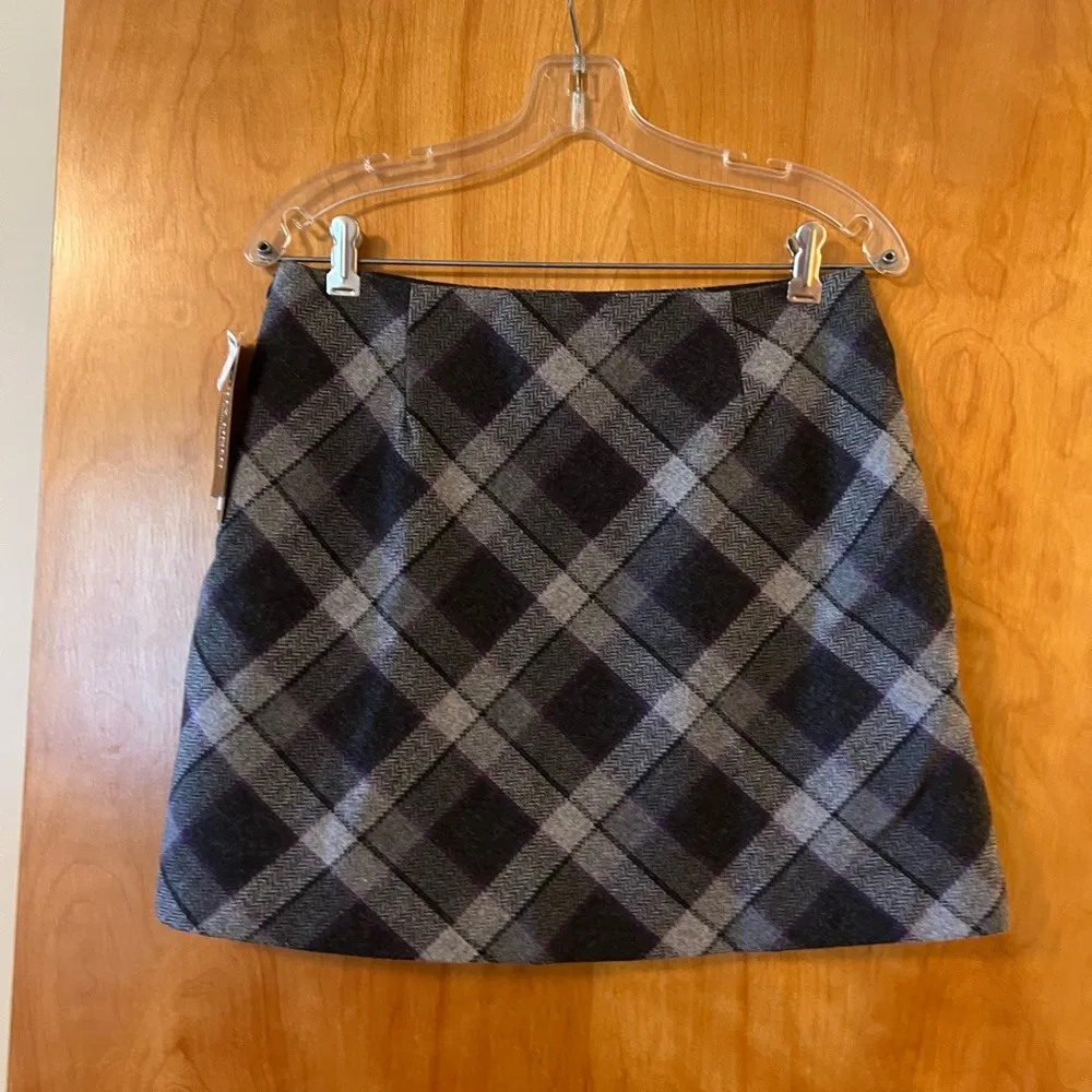 Vintage Kohls 35th & 10th Charcoal Gray Purple Diagonal Short Skirt Lined Sz 11 - Image 12