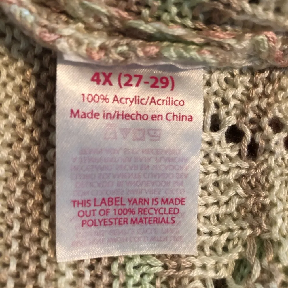 NO BOUNDARIES Crocheted Cropped Cardigan Size 4X 27-29 Juniors Front Tie New - Image 8