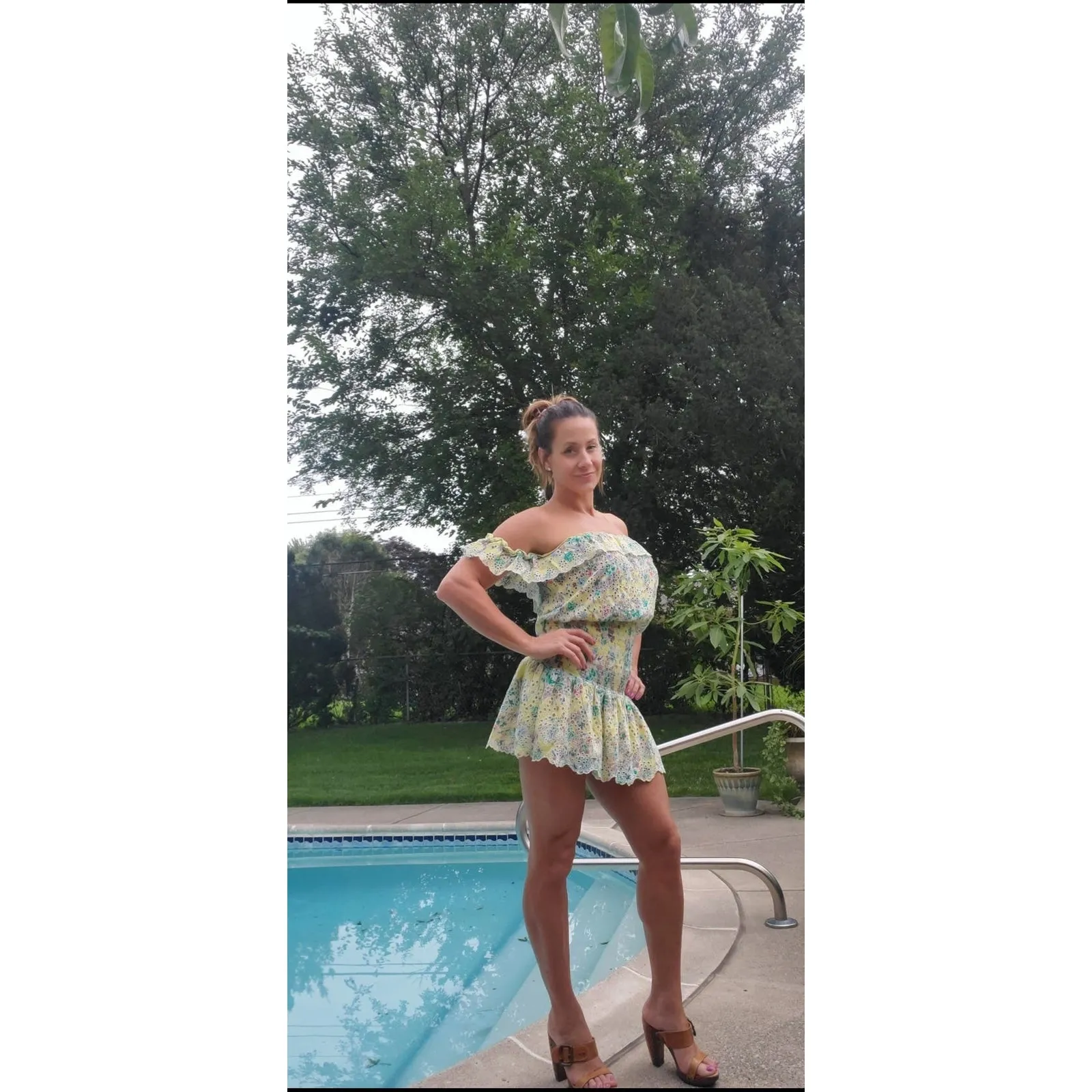 RAMY BROOK Yellow Floral Off-The-Shoulder Ruffles McKenna Dress size Large - Image 16