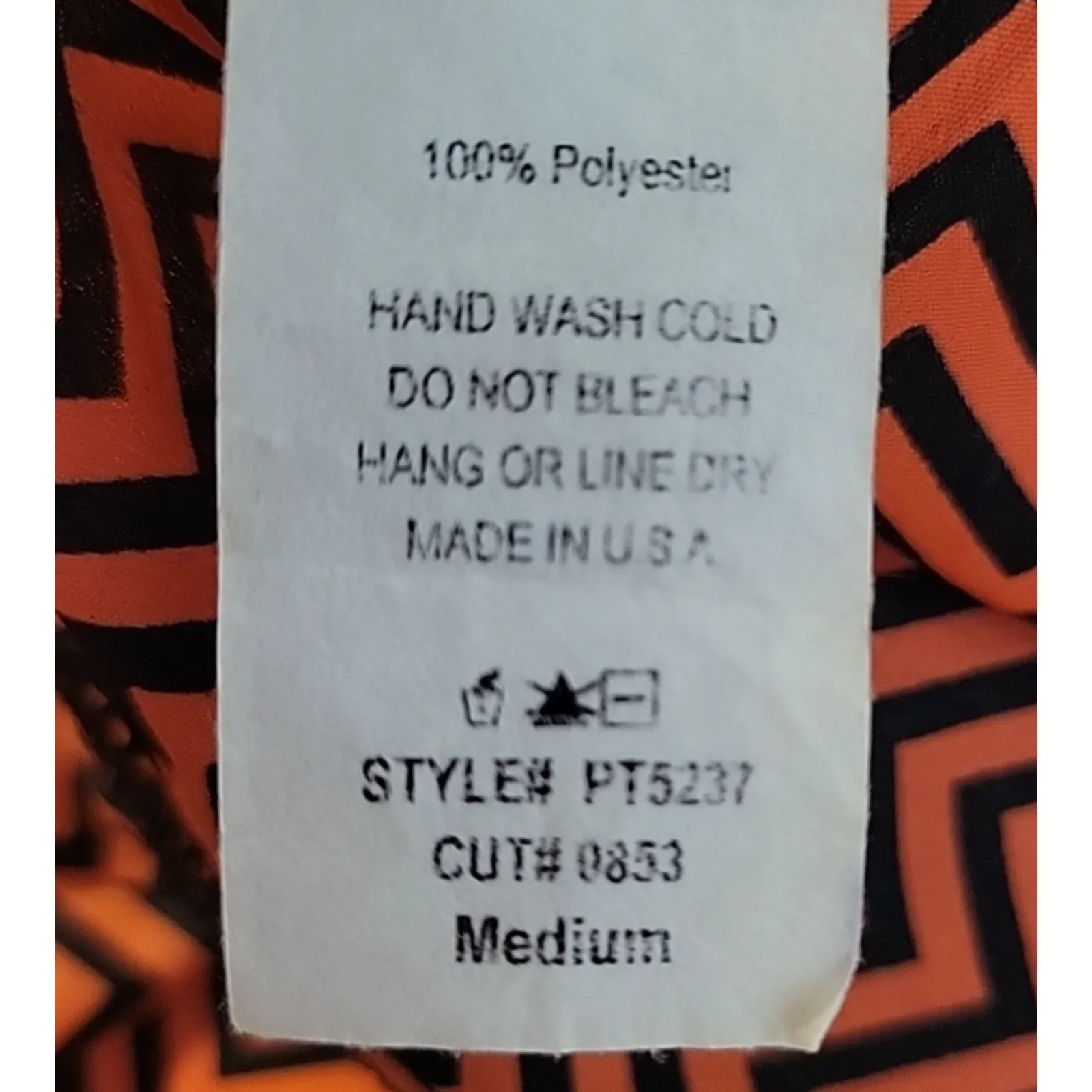 Orange & Black Chevron Striped‎ Top Career Office Professional Colorful Size M Size M - Image 5