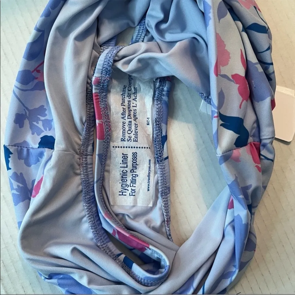 Splendid Floral Flurry Tie-Front Bikini Bottom High Leg Pant Sz M NWT Blue Pink - Image 11