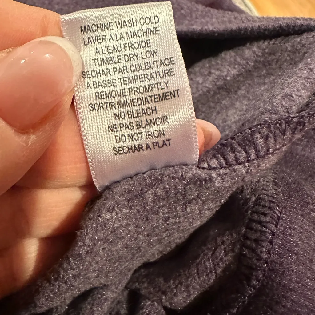 CHASER Purple Metallic Cross Back Sweatshirt Pullover Top Size S - Image 9