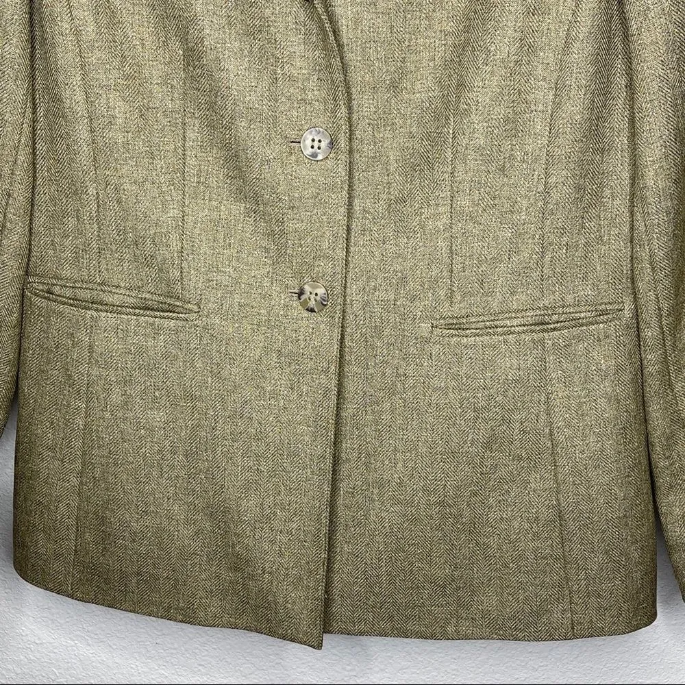 Vintage LeSuit Essentials Blazer Tan‎ Tan Size 8 - Image 8