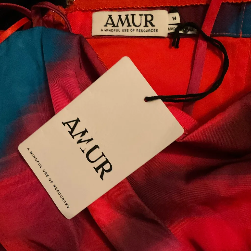 NWT Amur Finnegan Bow Mni Dress Red Size 14 - Image 11