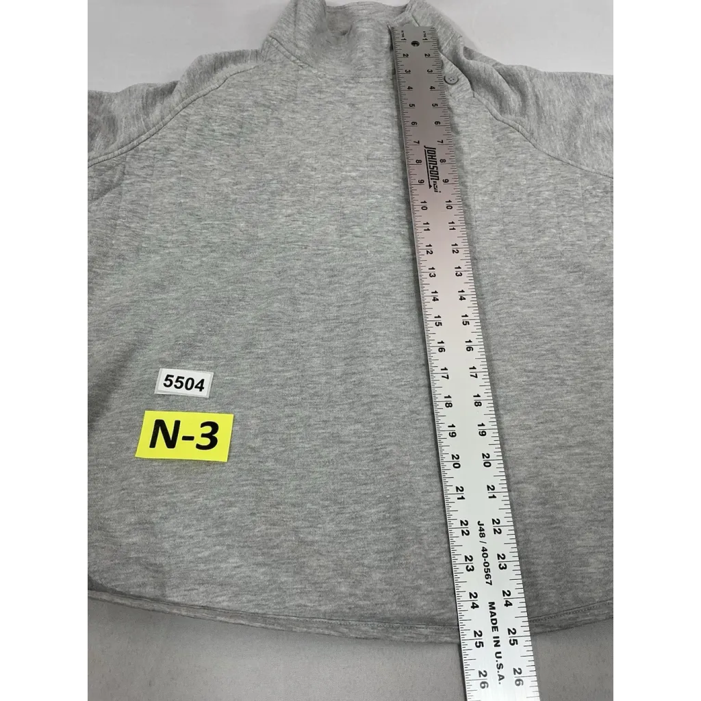 Womans St John’s Bay Pullover Classic Sweatshirt Large Gray Quilted Mock Neck - Image 5