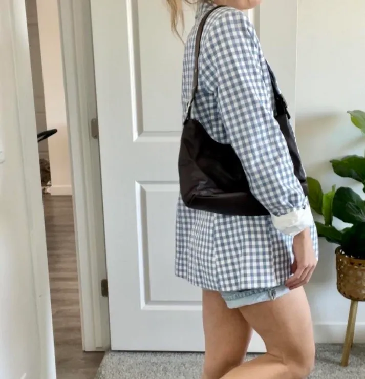 Blue and White Checkered Blazer - Image 2