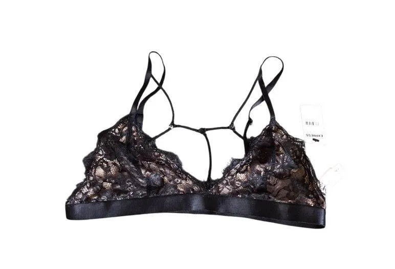 NWT Express Black and Tan Lace Bralette - Image 2