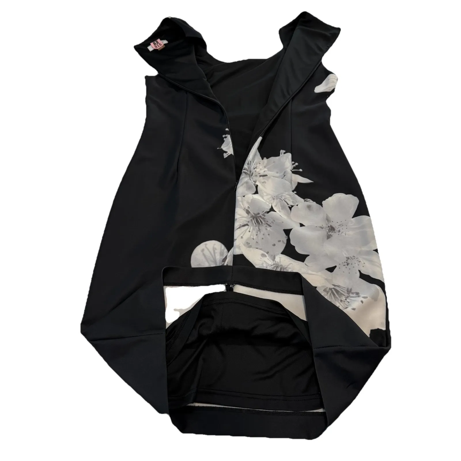 Calvin Klein Floral Side Ruched Horseshoe Neck Scuba Sleeveless Sheath‎ Dress 8 - Image 9