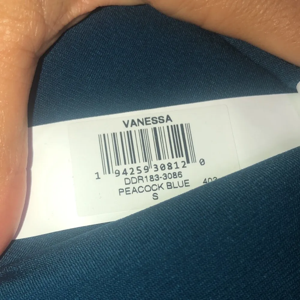 Dress‎ the Population Vanessa Plunging Halter Bodycon Midi Dress Peacock Blue S - Image 13