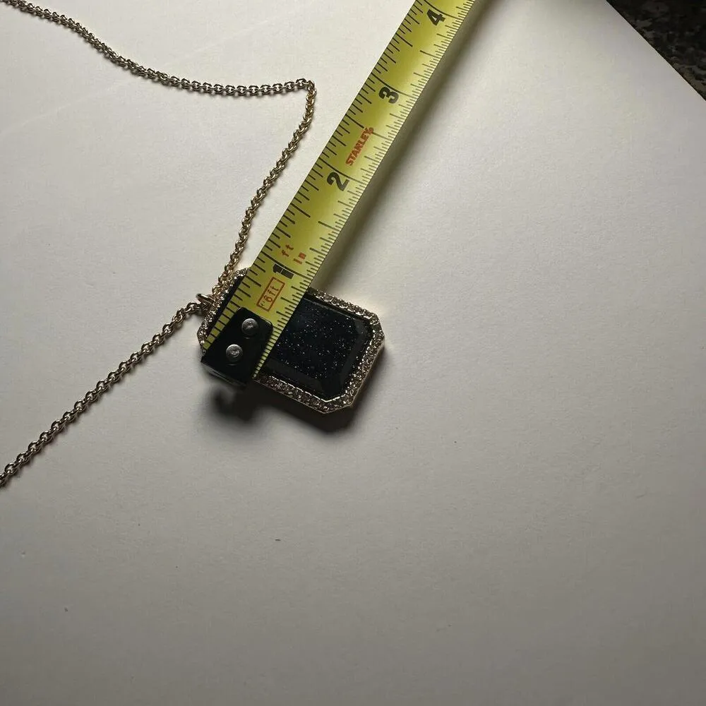 Kate Spade NY Night Sky Jewels Dark Blue Pendant Rhinestone Long Necklace Chain - Image 9