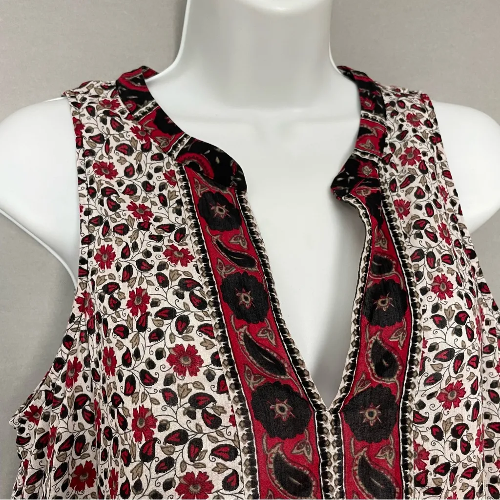 Soft Joie Revolve Top Lavan‎ Tank in Porcelain & Fired Brick Small Floral Blouse White - Image 9