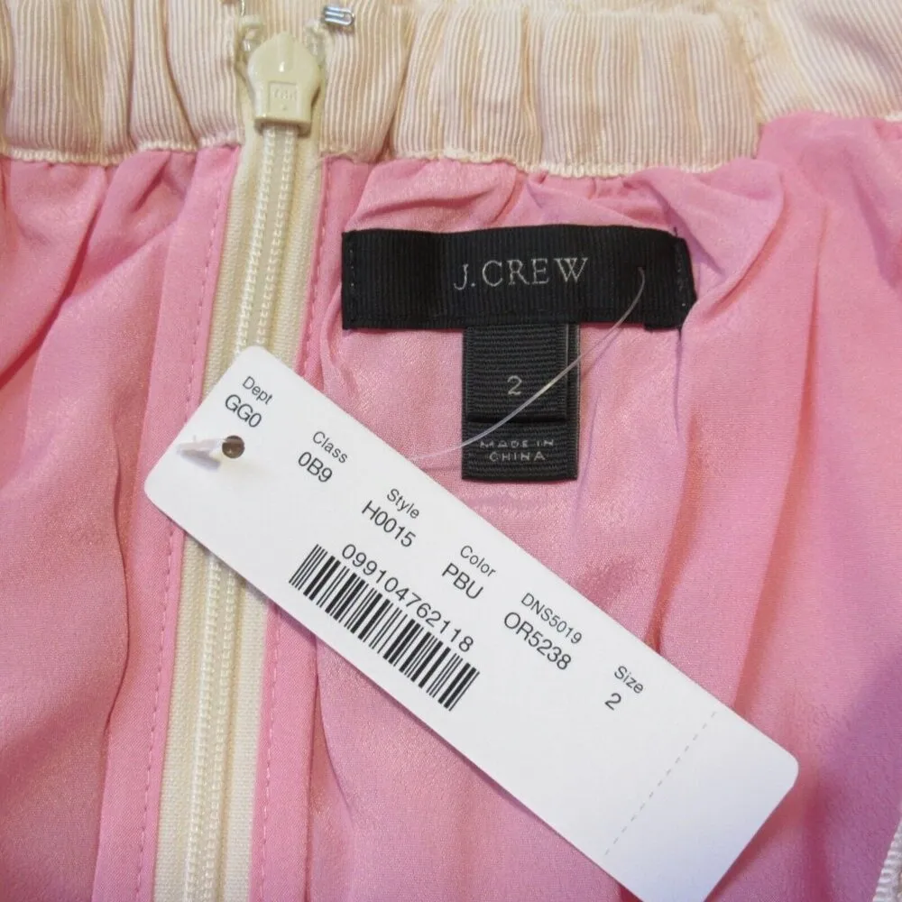 NWT J.Crew Tulle Ball Skirt in Pale Buff Pink Pleated Ribbon Belt A-line Maxi 2 - Image 3