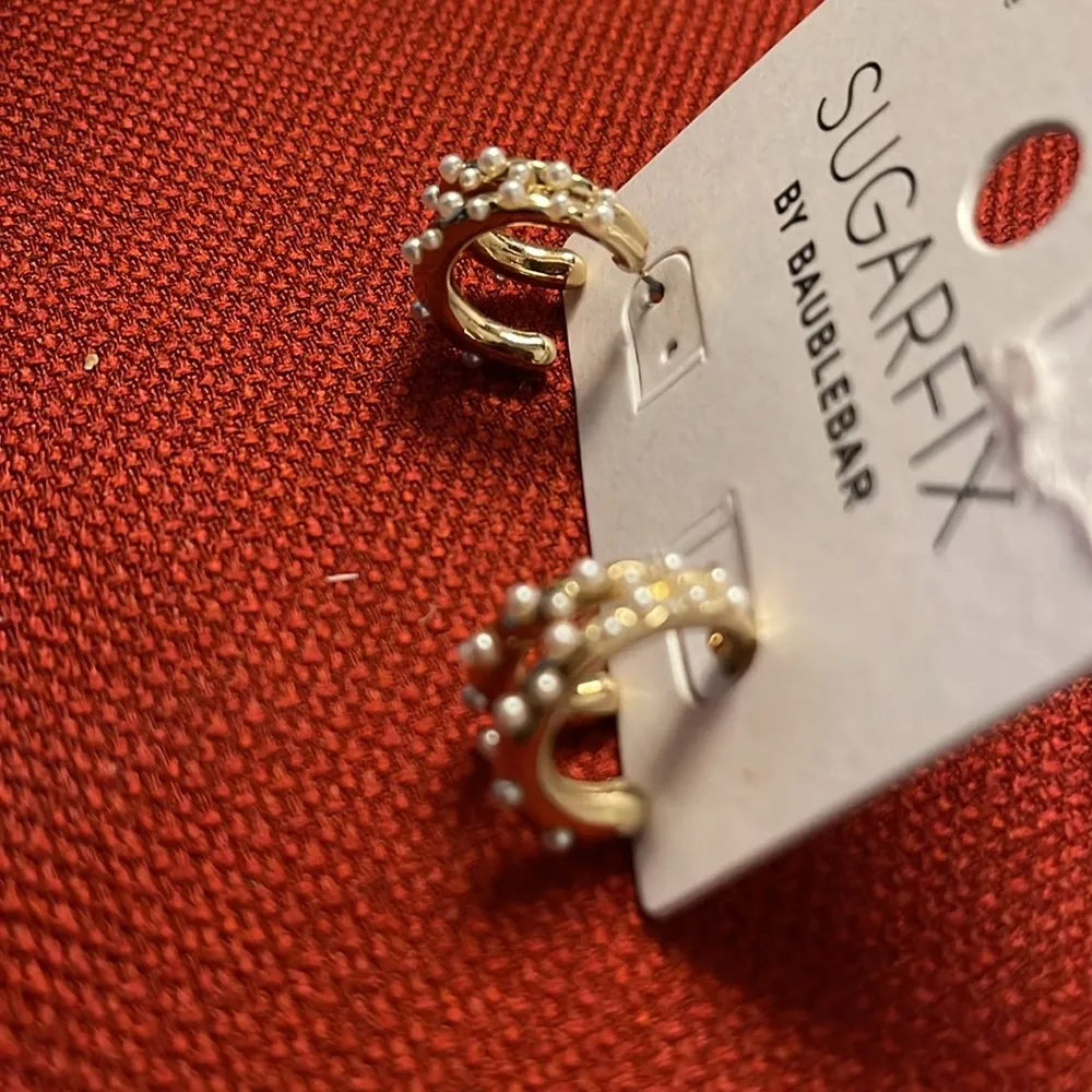 Baublebar SugarFix gold & pearl hoops - Image 2