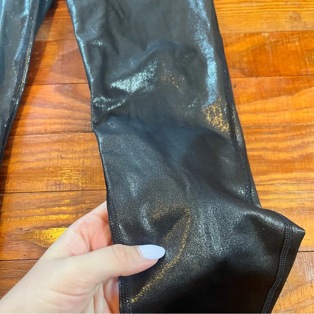 Sparkly Metallic Black/Copper GAP FIT leggings - Image 3