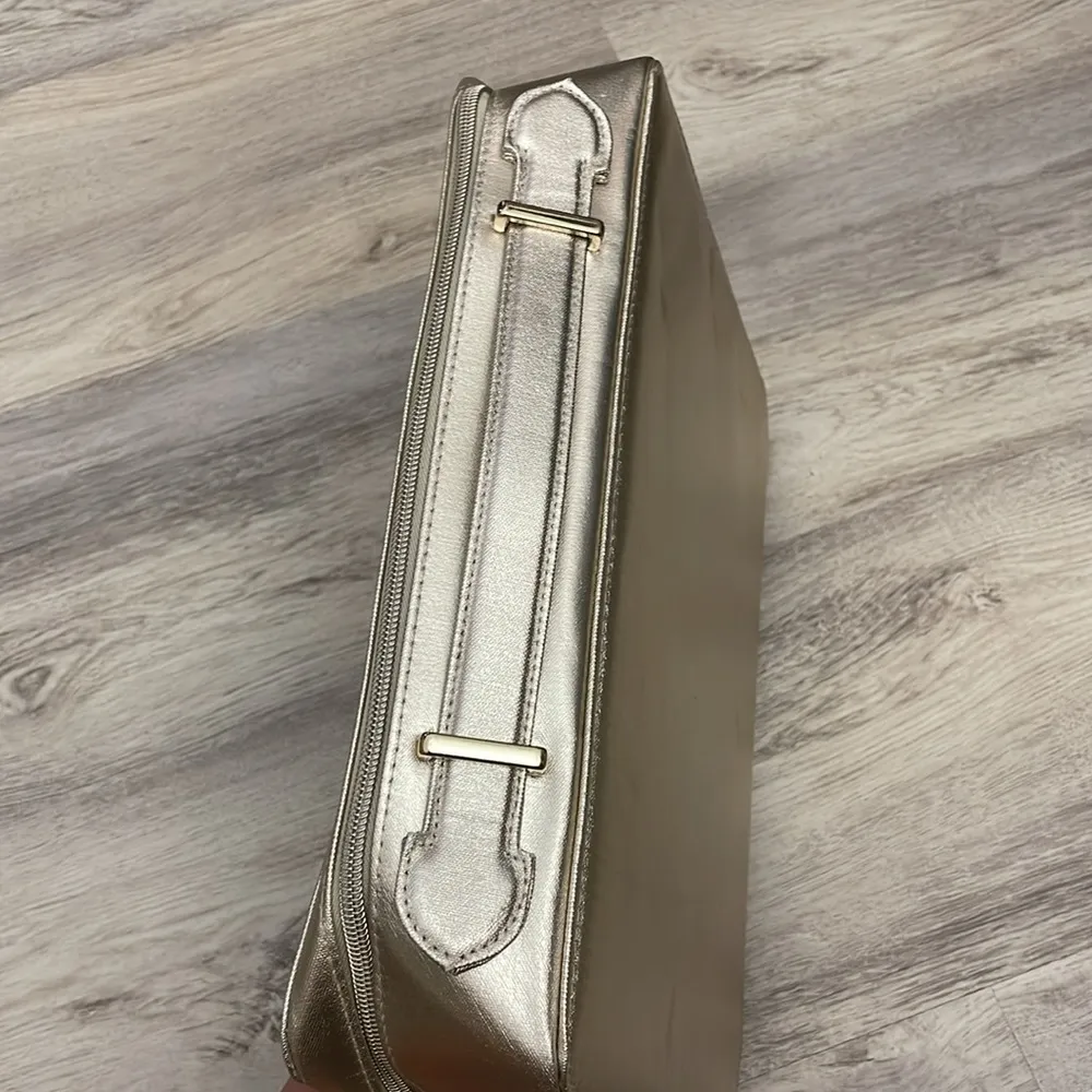 Gold Zip Makeup / Cosmetics Toiletry Travel Bag Approx 14" x 10" x 4" - Image 5