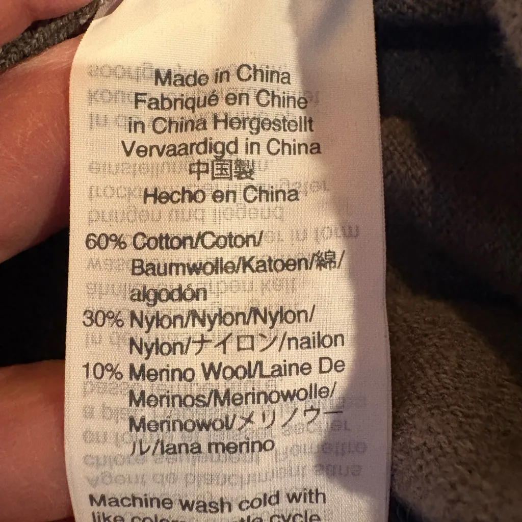 J.Crew Mercantile gray sweater with pink tipping and bell sleeves women’s S - Image 5