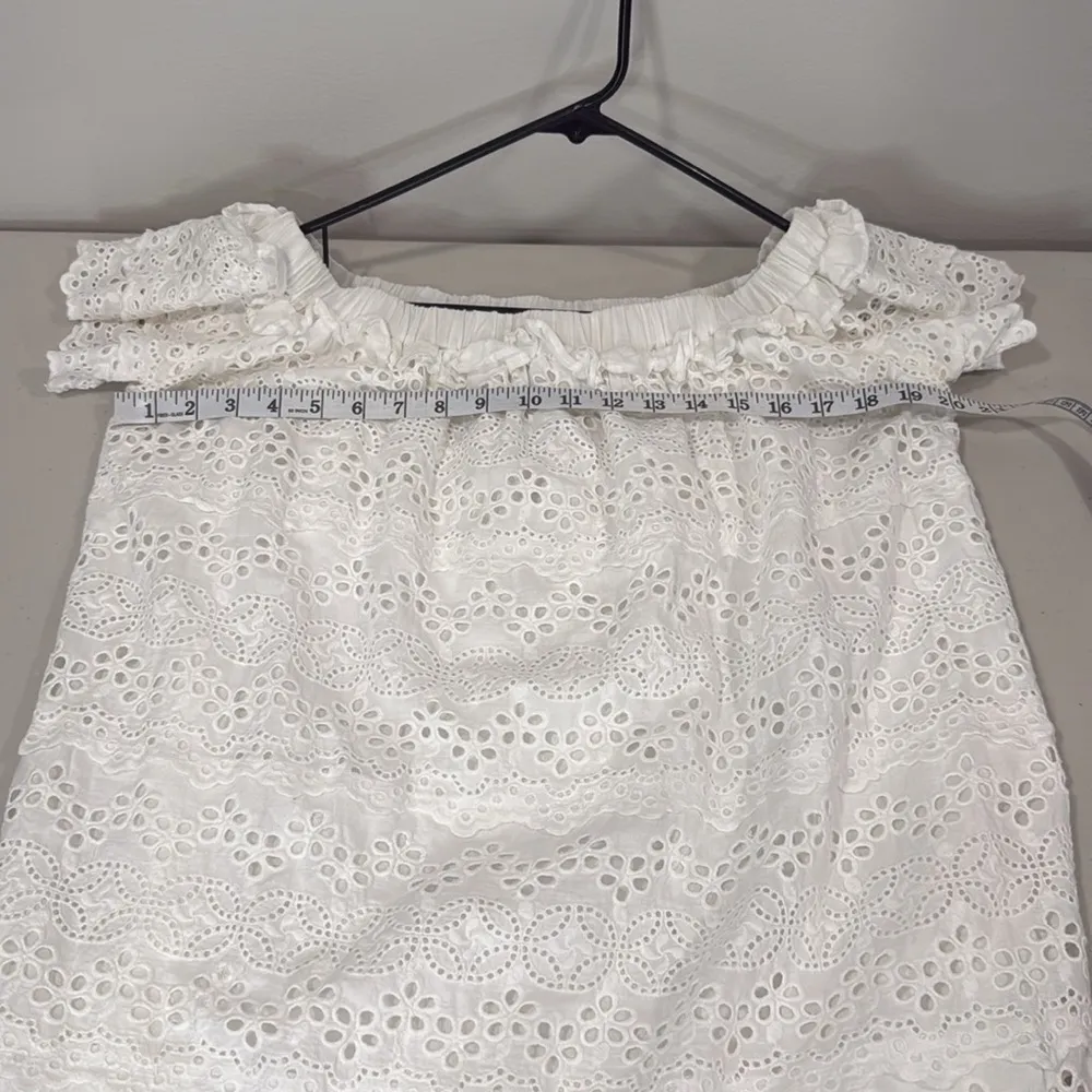 English Factory White Mini Dress Size Medium EUC - Image 11