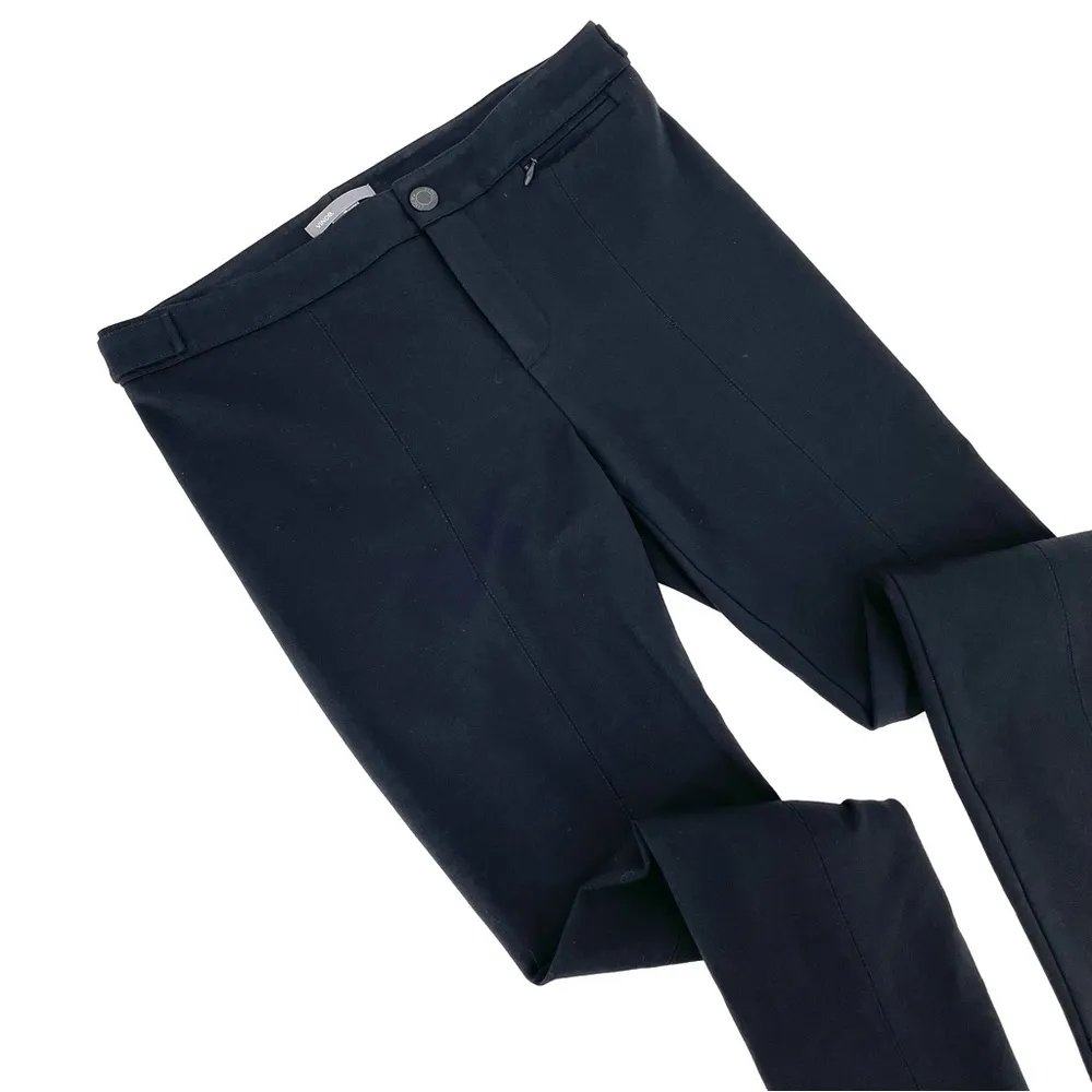 VINCE Black Ankle Zip Fly Double Button Pull On Stretchy Knit Work Career Pants - Image 2