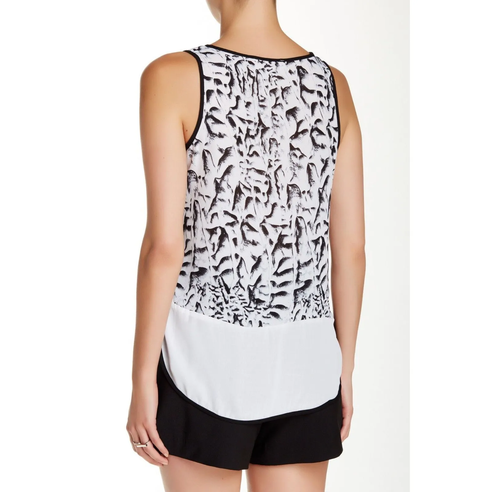 New Womens NWT Philosophy Top Black White Tank 10 12 Print Nordstrom Contrast - Image 3