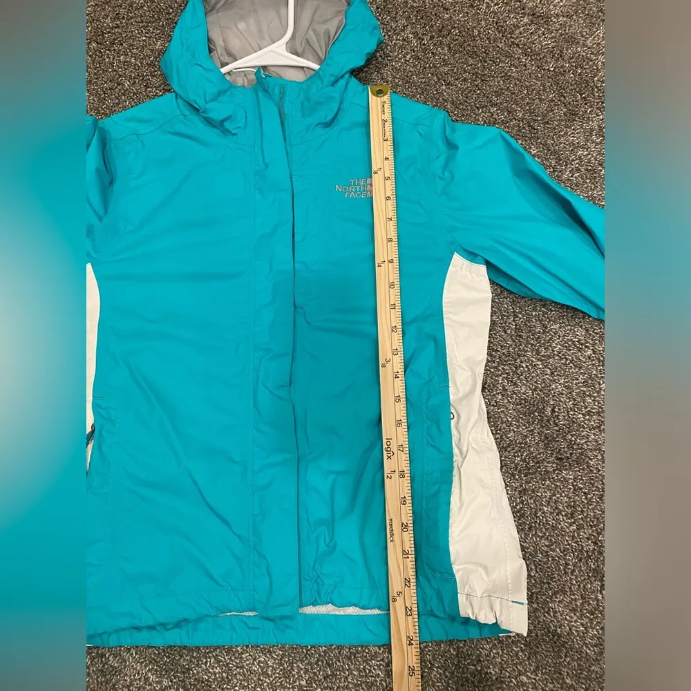 The North Face Womens Stinson Hyvent Windbreaker Rain Jacket Turquoise & White - Image 12