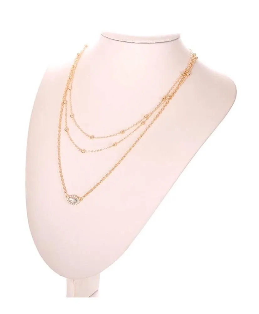 Multi Layer Gold Beads & Charm Necklace - Image 2