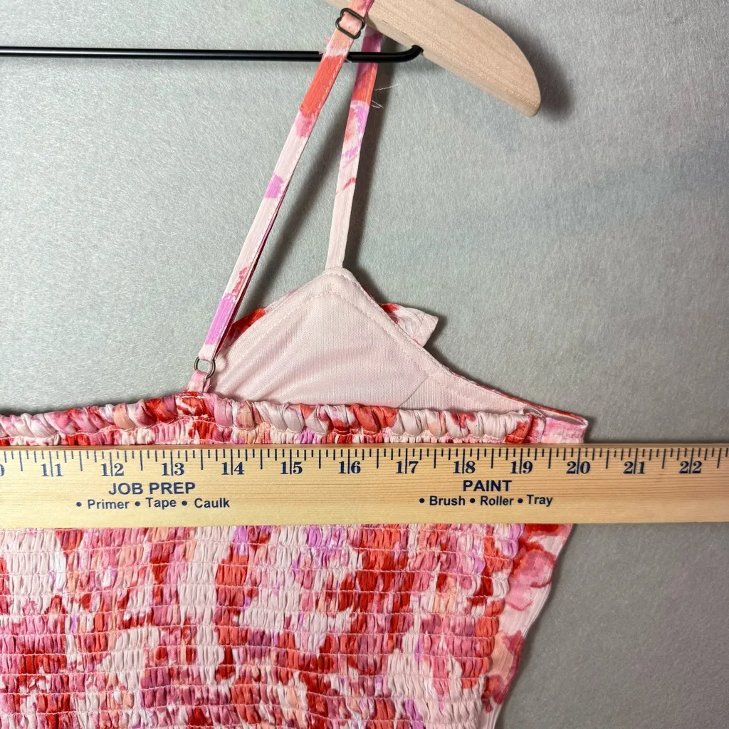 Japna Women’s Midi Cocktail Dress Ruffle Spaghetti Strap Smocked Back size XL - Image 10