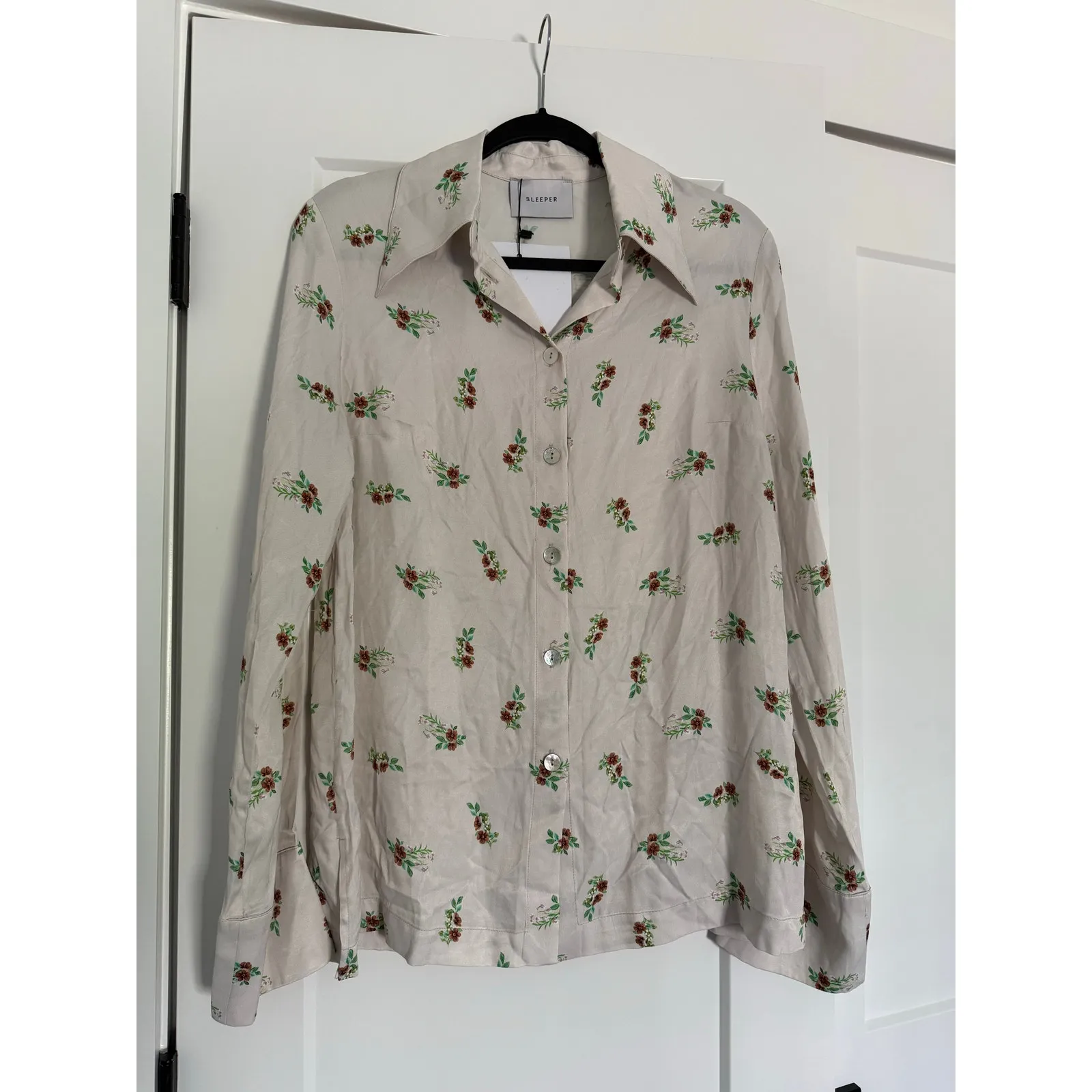 $226 New Sleeper Beige Blossom Shirt - Small - Image 5