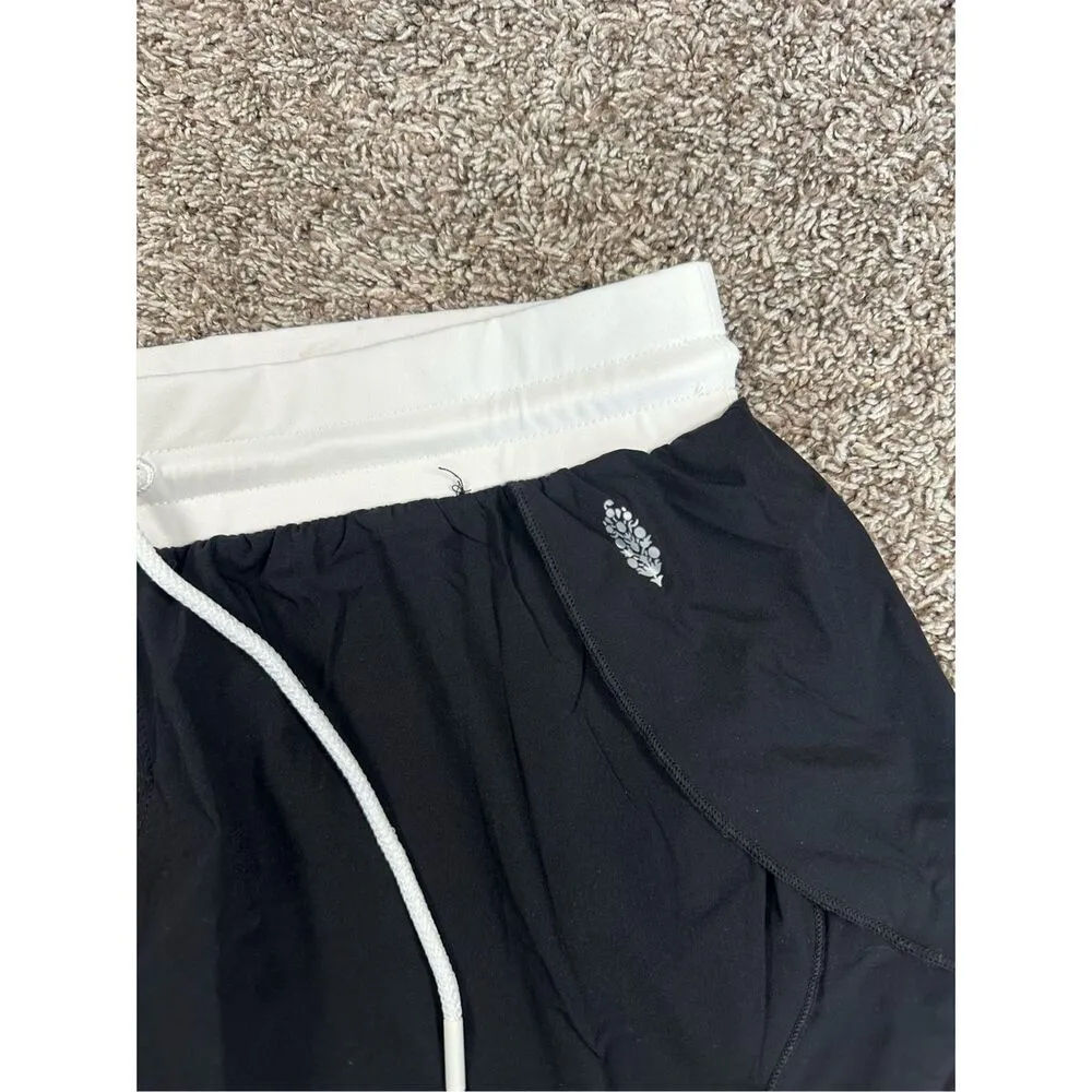 free people movement Day Dream 2-In-1 Shorts flowy athletic shorts black/white S - Image 5