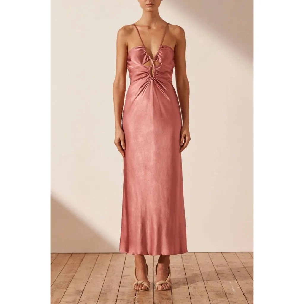 NEW NWT Shona Joy by Free People Angelica Keyhole Lace Front Midi Dress Size 8 - Image 7