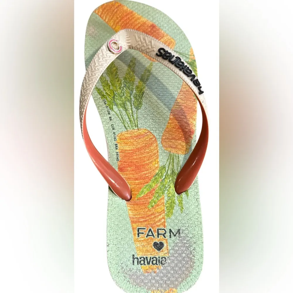 FARM Rio Carrot Print Flip Flops - Image 3