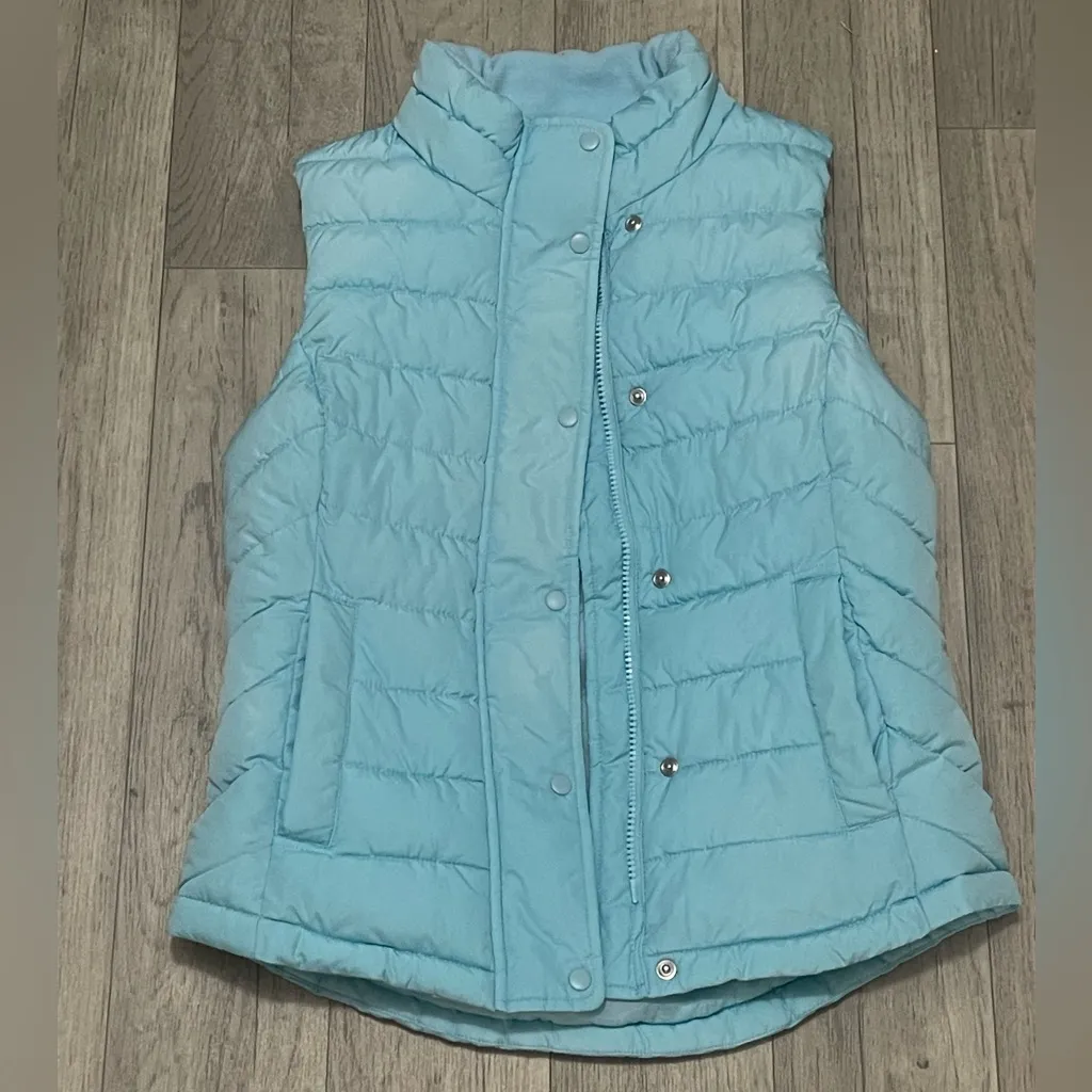 Gap xs blue puffer quilted pocket vest - Image 2